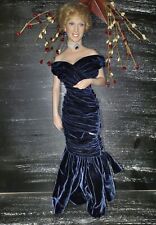Ashton-Drake Diana Princess of Wales Porcelain Doll 96001 Blue Velvet Gala Dress picture