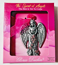 Gloria Duchin “The Best Is The Yet To Come” Angel Christmas Ornament Pewter NIB picture