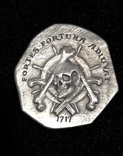 Treasure Cob Style Pirate Challenge Coin With Freemason Masonic Symbols Silver picture