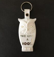 Vintage Keychain EQUALITY SAVINGS & LOAN Owl Key Fob Ring 100 YR 1884-1984 picture