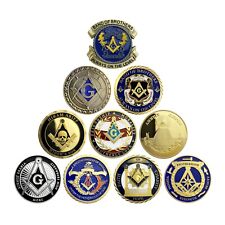 Masonic Challenge Coin Lot Entered Apprentice Fellow Craft Master Mason Emblem picture