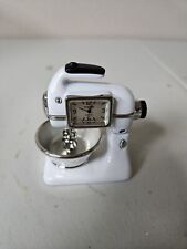 Vintage Timex Collectible Mini Clock White Kitchen Mixer And Bowl in box picture