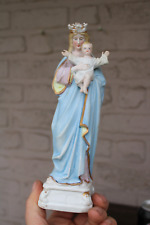 Antique vieux andenne bisque porcelain madonna statue figurine picture