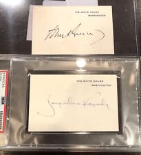 John F Kennedy & Jackie Kennedy PSA Autographs on White House Cards Signature  picture
