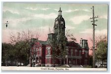 c1920's Court House Building Clock Tower Side View Fayette Missouri MO Postcard picture
