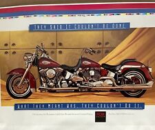 Vintage 1987 Original Run Harley Davidson Pre Production Poster Fox Colour Cali picture