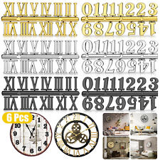 6Pcs Clock Numerals Kit DIY 3D Digital Arabic Roman Number Art Decor Repair Tool picture