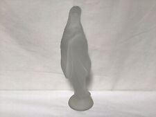 BB31 Vintage Fostoria Madonna Silver Mist Glass Frosted Figure Virgin Mary picture