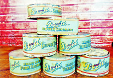 7 Antique Primitive Hoosier Era Kitchen DOLD Food Tins General Store Cans        picture