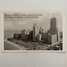 Gold Coast Drake Hotel Chicago IL Lindbergh Beacon Palmolive Bldg. RPPC Postcard picture