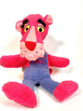 1980 Vintage Pink Panther Plush | Think Pink Blue Overalls | 15” picture