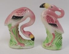 Vintage Japan Art Deco Pink Flamingo Salt Pepper Shaker Set picture