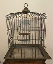 Large Antique Victorian Brass Wire Parrot Bird Cage, Table or Hanging, 24