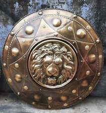 Lion Face Round Shield Medieval Iron Fantasy Shield for LARP Cosplay Reenactment picture
