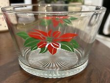 Indiana Glass Vintage Poinsettia Ice Bucket/ Snack Serving Bowl EUC picture
