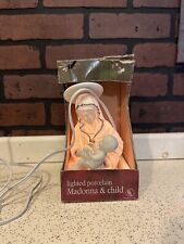 Vintage White Porcelain Virgin Mary Madonna & Baby Jesus Light Hand Painted picture