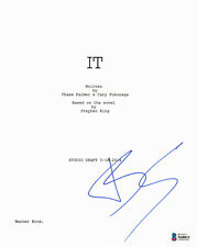 PENNYWISE BILL SKARSGARD SIGNED AUTOGRAPHED IT FULL MOVIE SCRIPT BECKETT BAS 12 picture