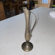 Vintage Silver Plate / Pewter Vase Decor Tone Trumpet Flower Bud Length 7” picture