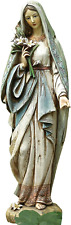 Blessed Virgin Mary Mother Madonna Lilies Figurine Indoor Outdoor Garden Statue picture