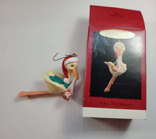 1995 Hallmark Keepsake Ornament Babys First Christmas Stork Vintage picture