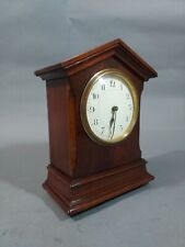 Antique French Desk Clock, mahogany Architectural mahogany case platform esc. picture