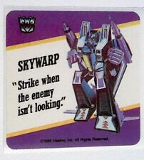 Mint Rare 1985 Hasbro SKYWARP Transformers cards Moto Sticker picture