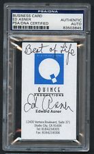 Edward Ed Asner signed autograph Quince Productions Business Card PSA Slabbed picture