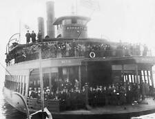 Passengers Staten Island Ferry ca shows division lower deck in- 1917 Old Photo picture