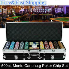 500ct. Las Vegas Poker Club Poker Set 14g Clay Composite Chips w/Aluminum Case picture
