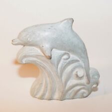 Isabel Bloom Sculpture Dolphin Handcrafted Cement Paper Weight Blue Stone EUC AP picture