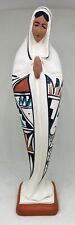 Vintage Hand-Painted and Signed Navajo Virgin Mary Madonna Southwest 9” picture
