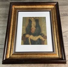 Vintage MADONNA WITH SLEEPING CHILD On Wood GIOVANNI BELLINI Framed Matted Art picture