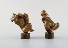 Danish bronze sculptor. A pair of patinated bronze figures. Naked women. picture