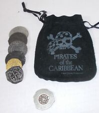 PIRATES OF THE CARIBBEAN DOUBLOON SET TREASURE COIN POUCH RARE EARLY DISNEYWORLD picture