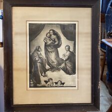 Antique Madonna di San Sisto, Raphael Framed Print 21 X 26. Solid Wood Frame  picture