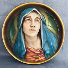 Vintage Mother Madonna Ceramic Bust Relief Statue Italy Catholic Mary 12” Large picture