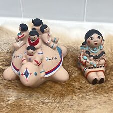 Vintage Signed Teissedre “Navajo Storyteller Figurines/ Potter Dolls /Turtle” picture
