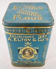 Eltons Stone Ground Flour Tin Vintage Harrys Grocery Replica Trenton NJ O AS IS picture