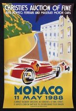 Original 1988 Christie's Monaco Alfa Romeo Ferrari Maserati Car Auction Poster  picture