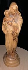 Vintage  Hand Carved Wooden Madonna And Child 8 1/2” Religious Statue picture