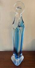 Vintage MCM Murano Italy Madonna Praying Virgin Mary Statue; Handmade Glass 14” picture
