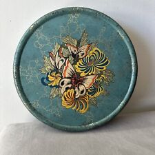 Vintage 8” Round Tin With Butterflies  picture