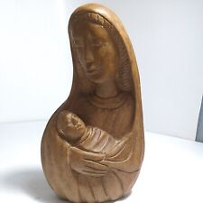 Madonna Child Carved Hardwood Folk Art   picture
