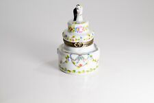 Authentic Limoge Box, France.  Bride and Groom on Wedding Cake. CUTE picture