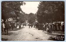 1909 RPPC LEBANON NEW YORK*CROWD OF PEOPLE IN THE STREET*REAL PHOTO POSTCARD picture