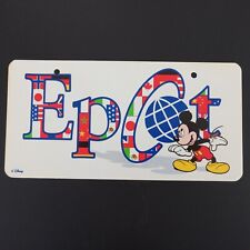 Walt Disney World Epcot Mickey Mouse World Flags Plastic License Plate RARE picture