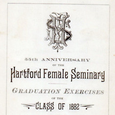 June 21 1882 Hartford Female Seminary Program Graduation Exercises Unity Hall CT picture