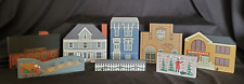Vintage The Cat's Meow Set 1988-89'  Lot Of 8 Buildings & Christmas Decorations picture
