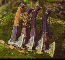 Pack of 4 Viking Axes Handmade D2 STEEL AXES  COMES WITH SHEATHS  picture