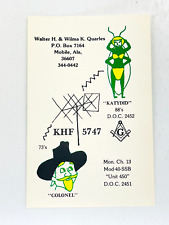 Vintage QSL Card Ham CB Amateur Radio Walter Wilma Quarles Mobile KHF 5747 AL picture